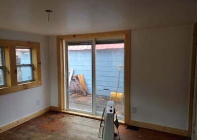 New Sliding Door & Custom Wood Trim 1